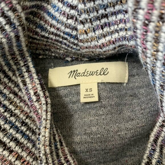 Madewell Women’s XS Multicolor Textured Turtleneck Top Cropped Sweater MB117 - Picture 8 of 9